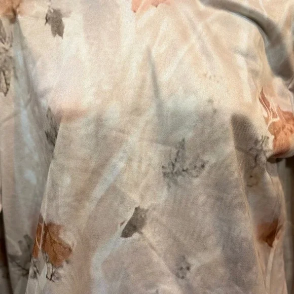 Womens Tie Dye Leaf Print Hoodie Casual Long Sleeve Pullover Sweatshirt - Picture 4 of 5